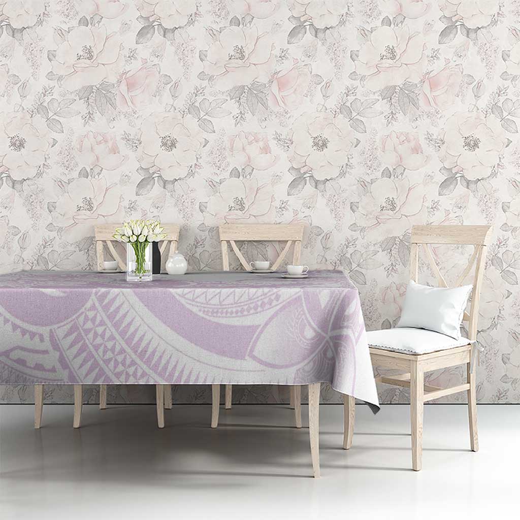 Polynesian Tribal Plumeria Lotu Tamaiti Tablecloth Pastel Mauve LT9 - Polynesian Pride