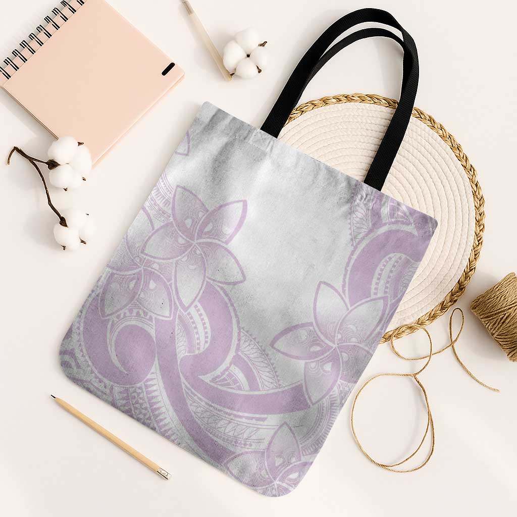 Polynesian Tribal Plumeria Lotu Tamaiti Tote Bag Pastel Mauve LT9 Black Strap One Size Mauve - Polynesian Pride