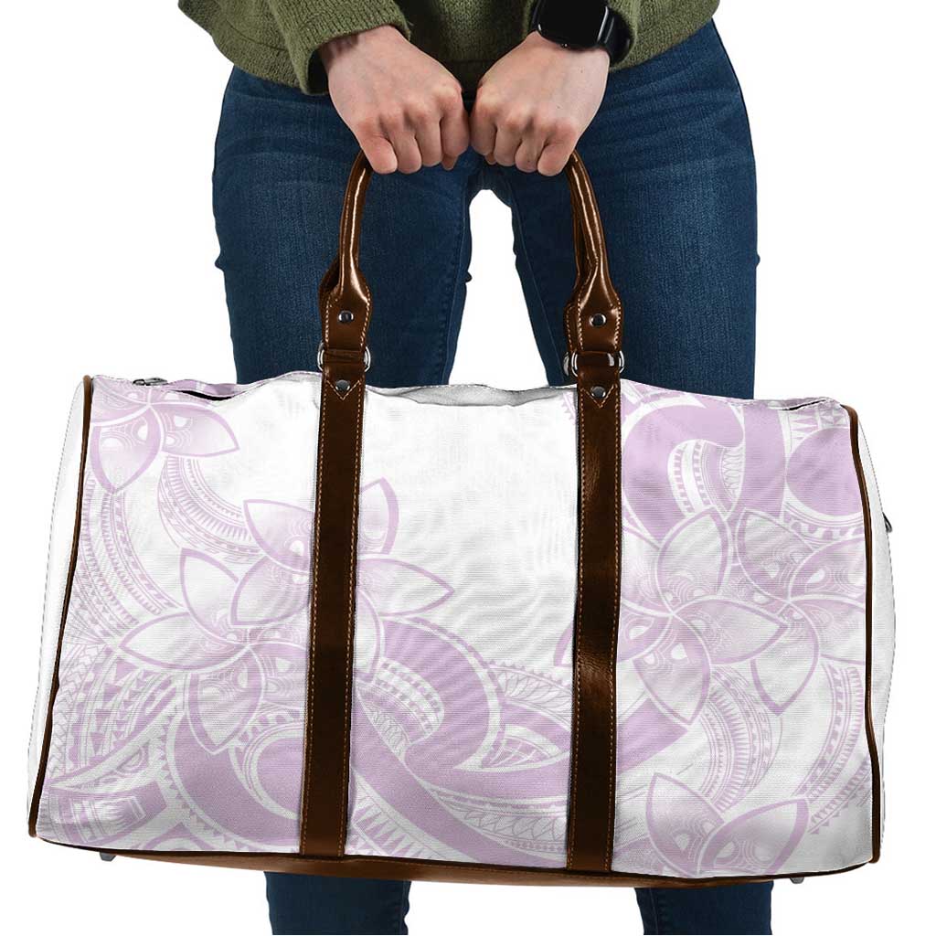 Polynesian Tribal Plumeria Lotu Tamaiti Travel Bag Pastel Mauve - Polynesian Pride