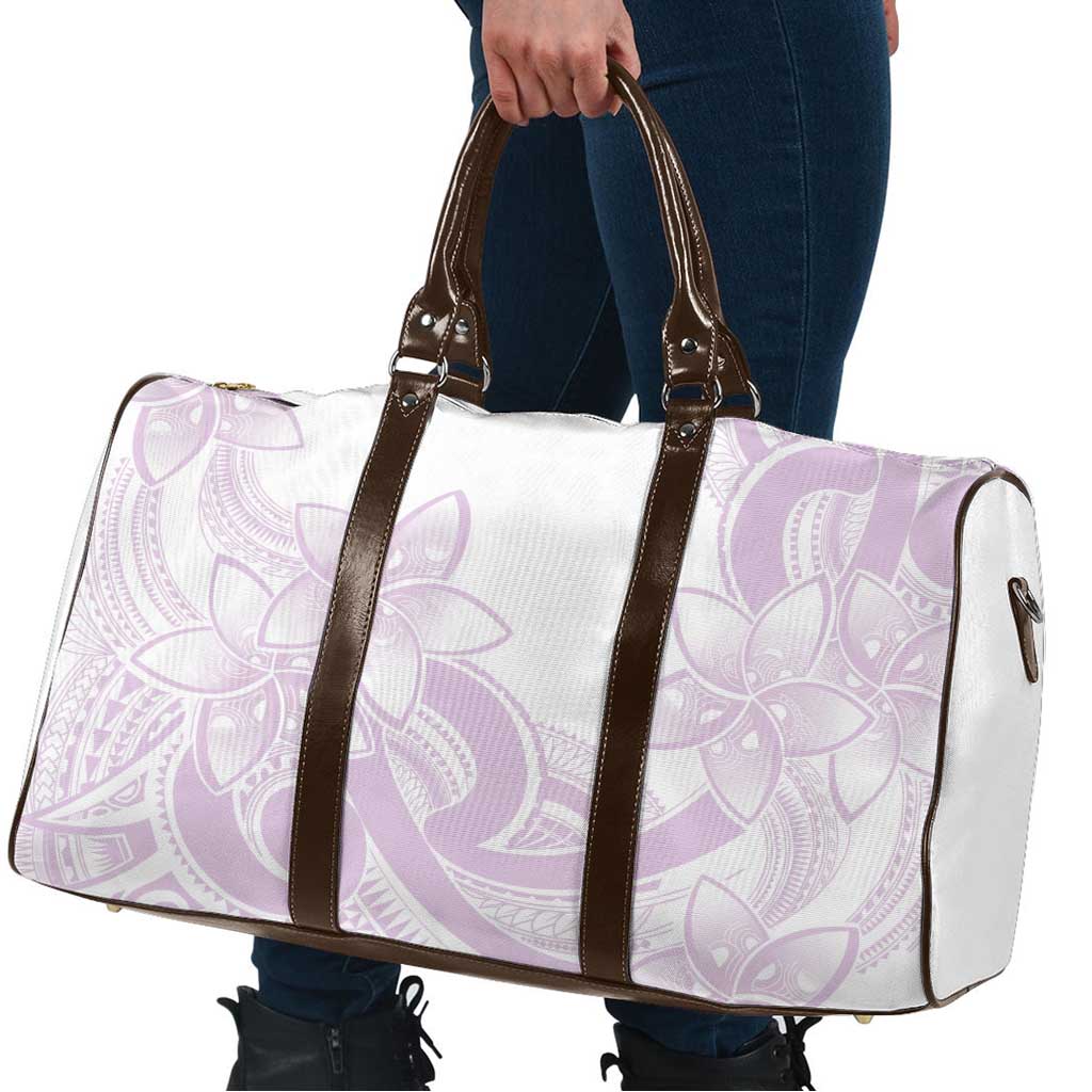Polynesian Tribal Plumeria Lotu Tamaiti Travel Bag Pastel Mauve - Polynesian Pride