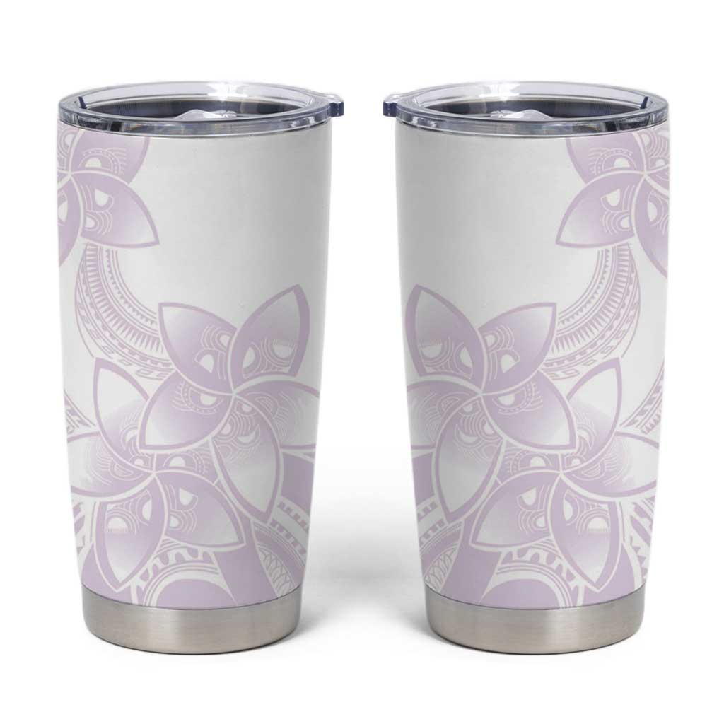 Polynesian Tribal Plumeria Lotu Tamaiti Tumbler Cup Pastel Mauve - Polynesian Pride