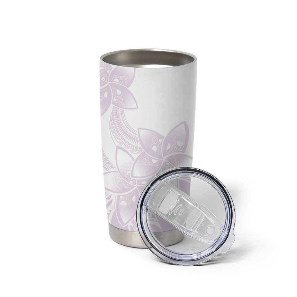 Polynesian Tribal Plumeria Lotu Tamaiti Tumbler Cup Pastel Mauve - Polynesian Pride