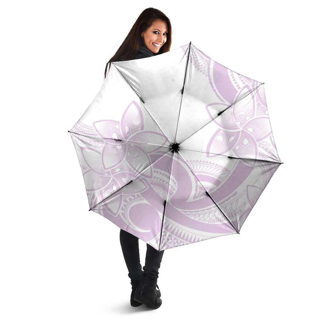 Polynesian Tribal Plumeria Lotu Tamaiti Umbrella Pastel Mauve - Polynesian Pride