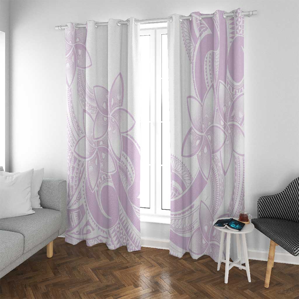 Polynesian Tribal Plumeria Lotu Tamaiti Window Curtain Pastel Mauve - Polynesian Pride