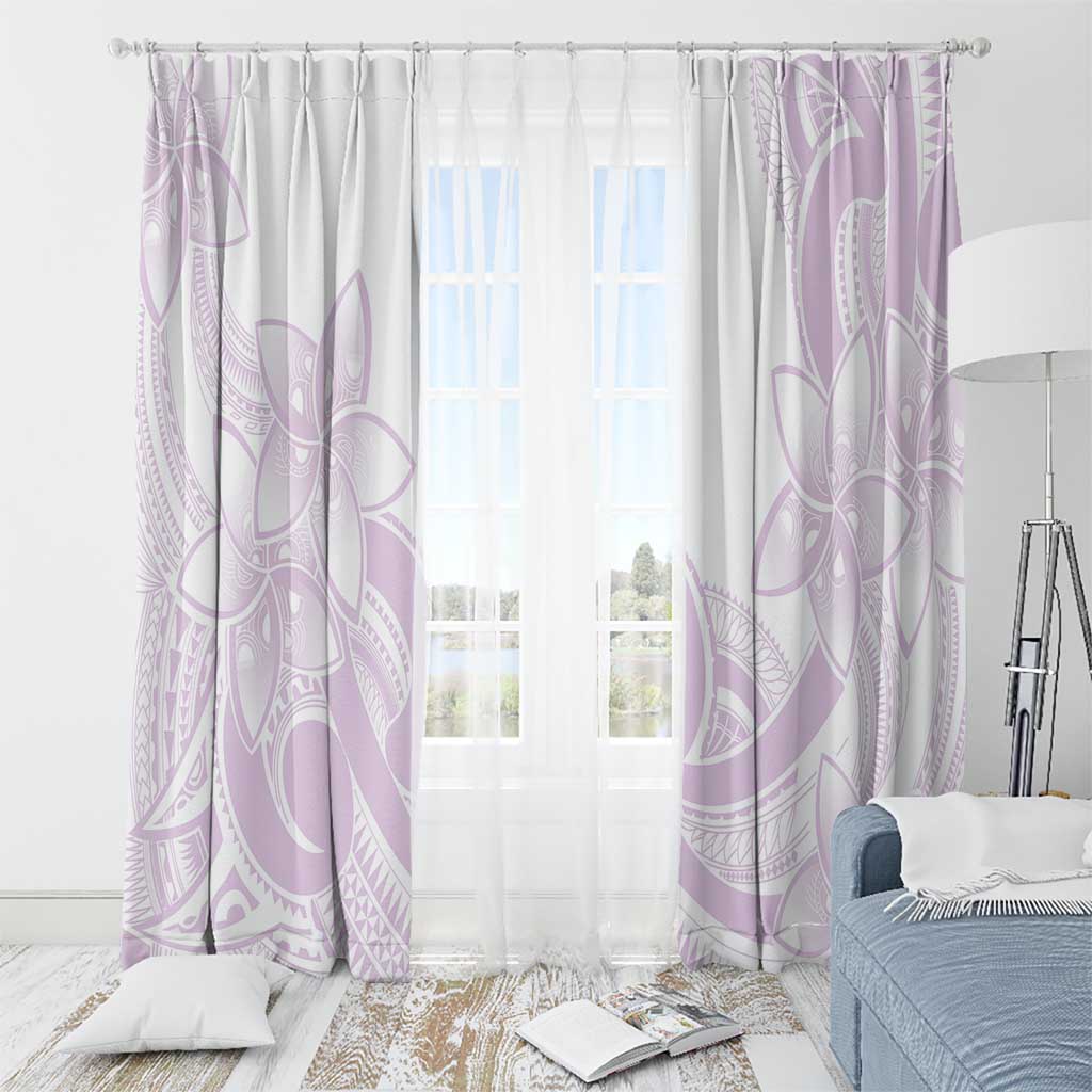 Polynesian Tribal Plumeria Lotu Tamaiti Window Curtain Pastel Mauve - Polynesian Pride