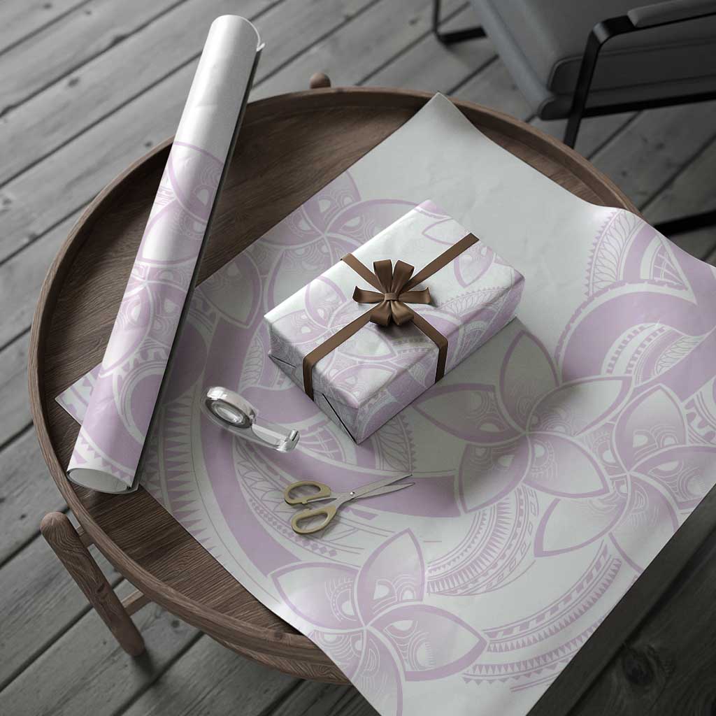 Polynesian Tribal Plumeria Lotu Tamaiti Wrapping Paper Pastel Mauve LT9 - Polynesian Pride