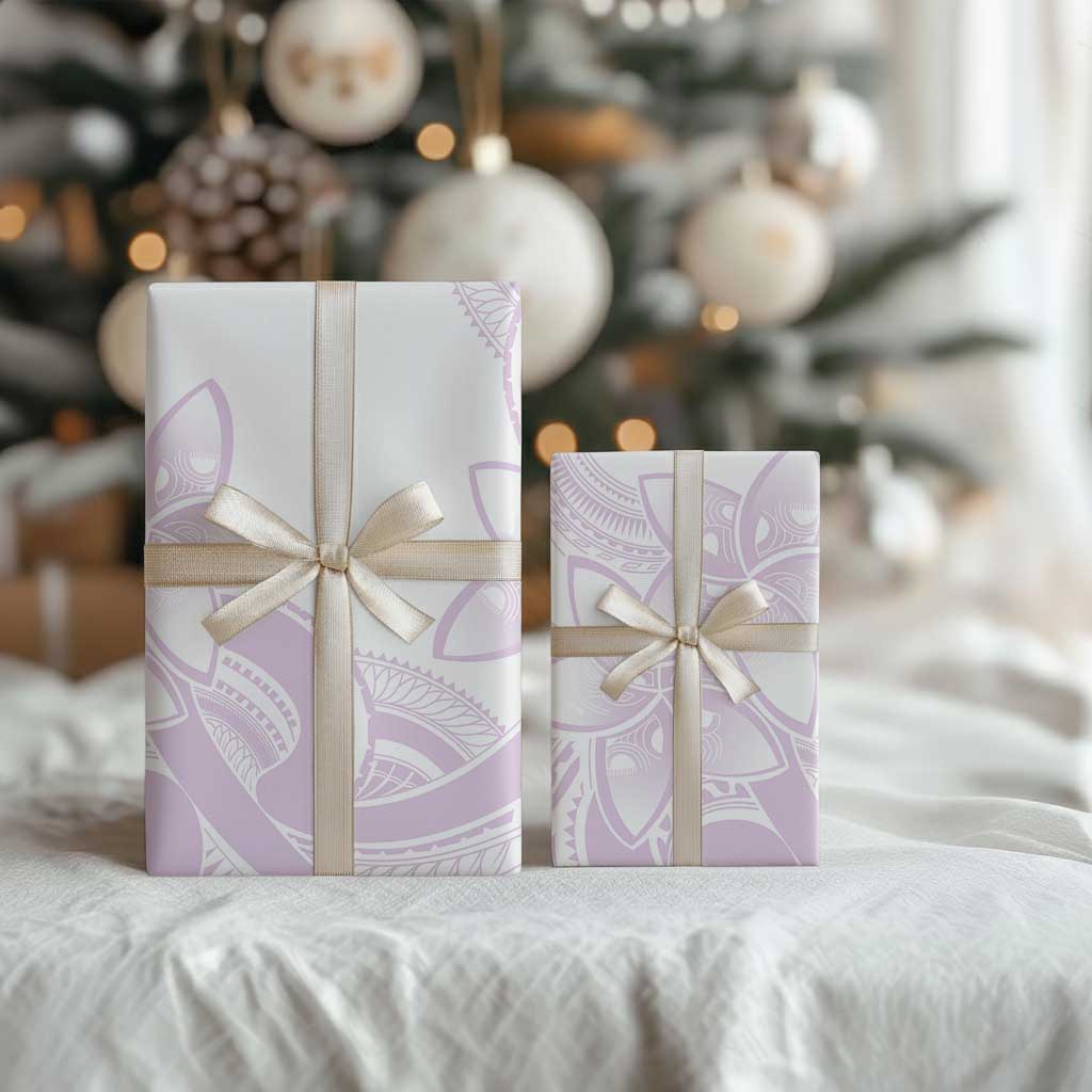 Polynesian Tribal Plumeria Lotu Tamaiti Wrapping Paper Pastel Mauve LT9 - Polynesian Pride