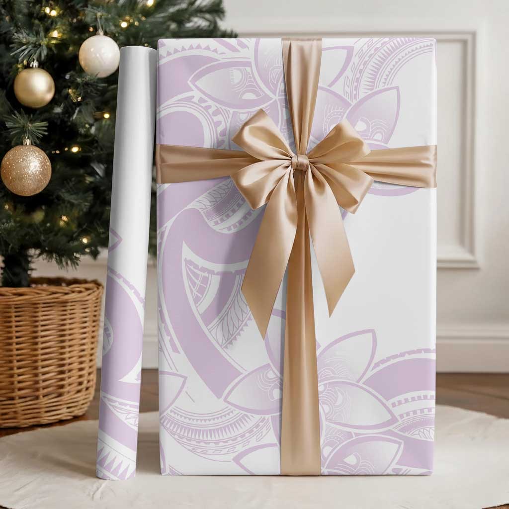 Polynesian Tribal Plumeria Lotu Tamaiti Wrapping Paper Pastel Mauve LT9 - Polynesian Pride
