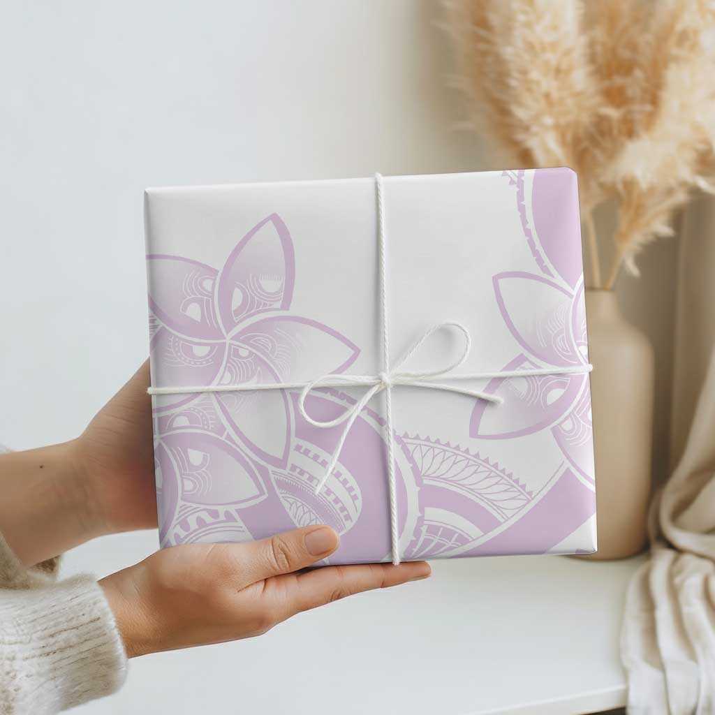 Polynesian Tribal Plumeria Lotu Tamaiti Wrapping Paper Pastel Mauve LT9 - Polynesian Pride