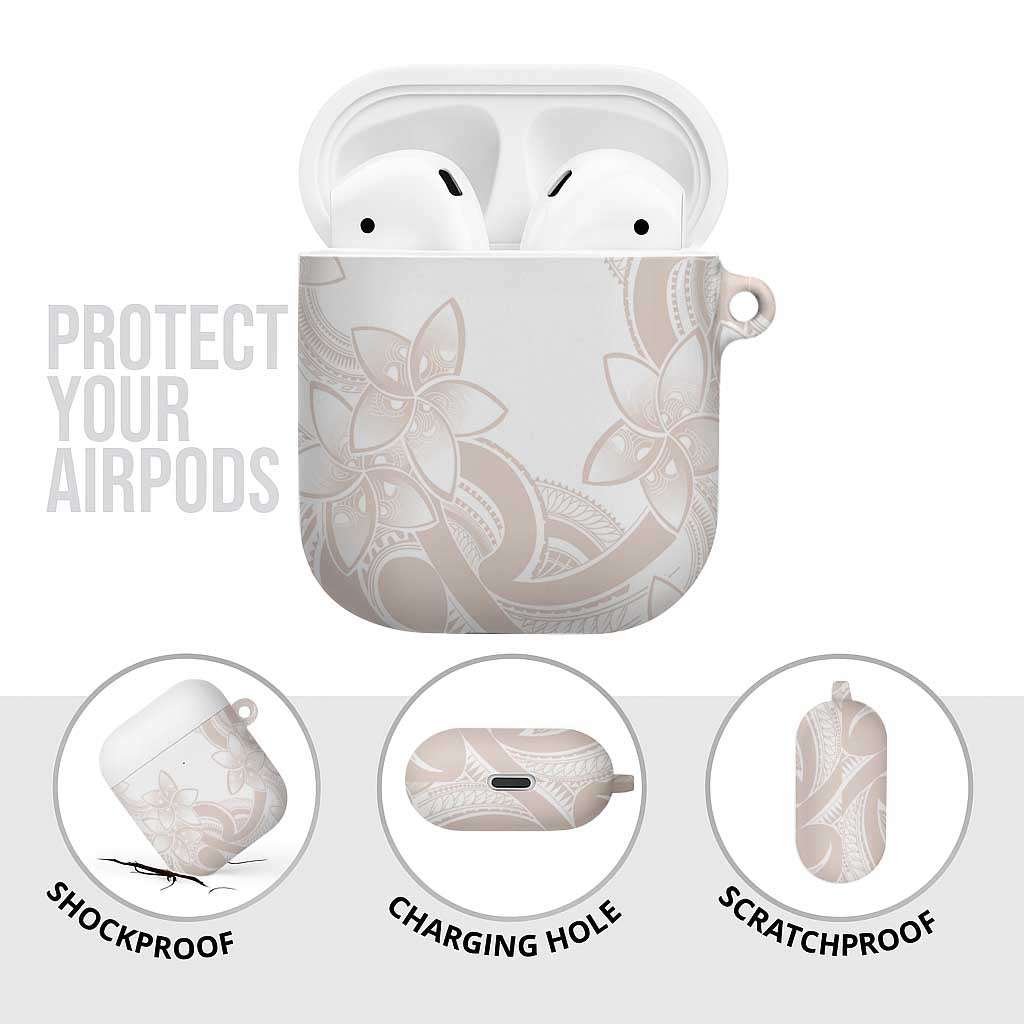 Polynesian Tribal Plumeria Lotu Tamaiti AirPods Case Pastel Nude - Polynesian Pride