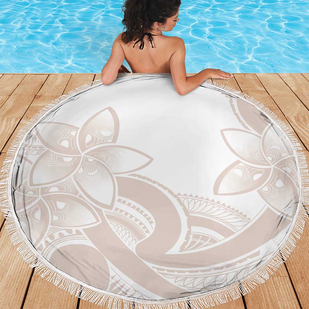 Polynesian Tribal Plumeria Lotu Tamaiti Beach Blanket Pastel Nude LT9 - Polynesian Pride