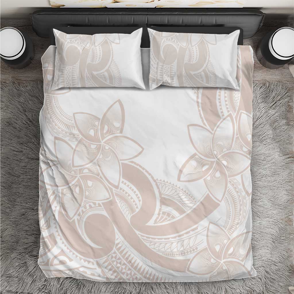 Polynesian Tribal Plumeria Lotu Tamaiti Bedding Set Pastel Nude - Polynesian Pride