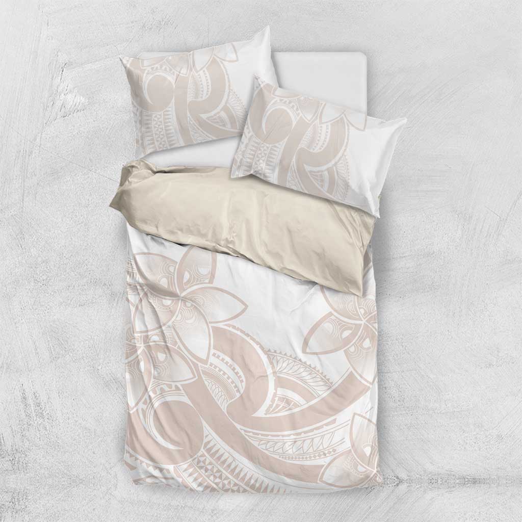 Polynesian Tribal Plumeria Lotu Tamaiti Bedding Set Pastel Nude - Polynesian Pride