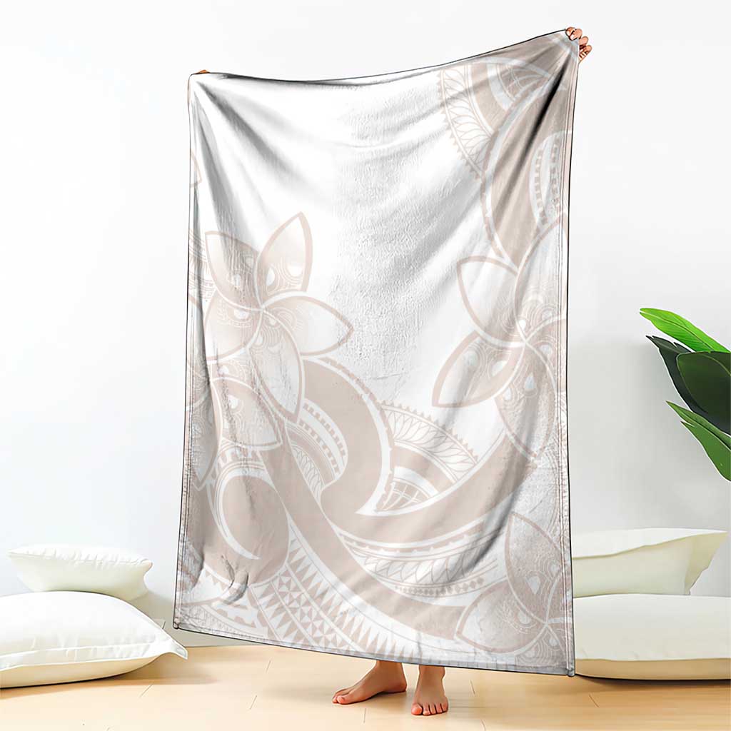 Polynesian Tribal Plumeria Lotu Tamaiti Blanket Pastel Nude - Polynesian Pride