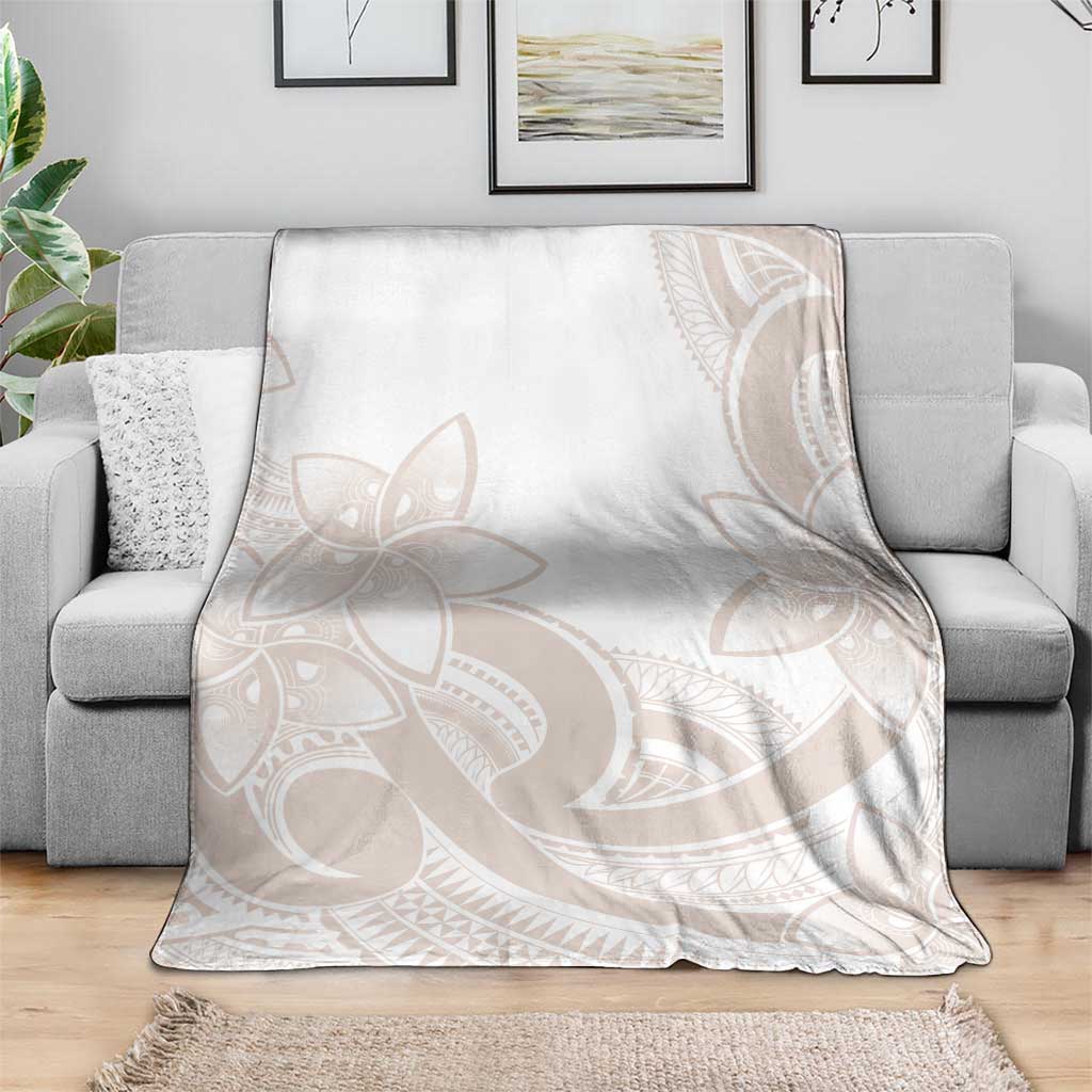 Polynesian Tribal Plumeria Lotu Tamaiti Blanket Pastel Nude - Polynesian Pride