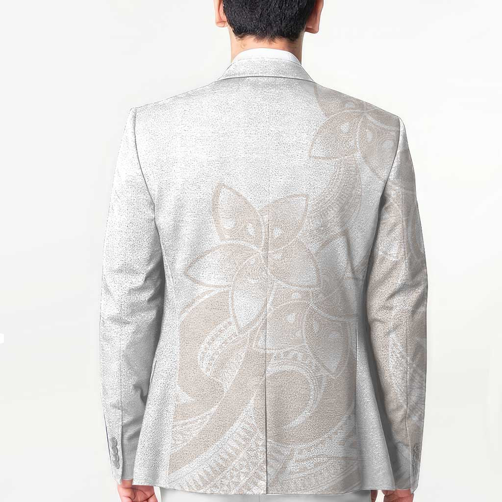 Polynesian Tribal Plumeria Lotu Tamaiti Blazer Pastel Nude - Polynesian Pride