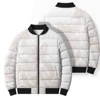 Polynesian Tribal Plumeria Lotu Tamaiti Bomber Puffer Jacket Pastel Nude LT9 - Polynesian Pride