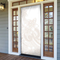 Polynesian Tribal Plumeria Lotu Tamaiti Door Cover Pastel Nude - Polynesian Pride
