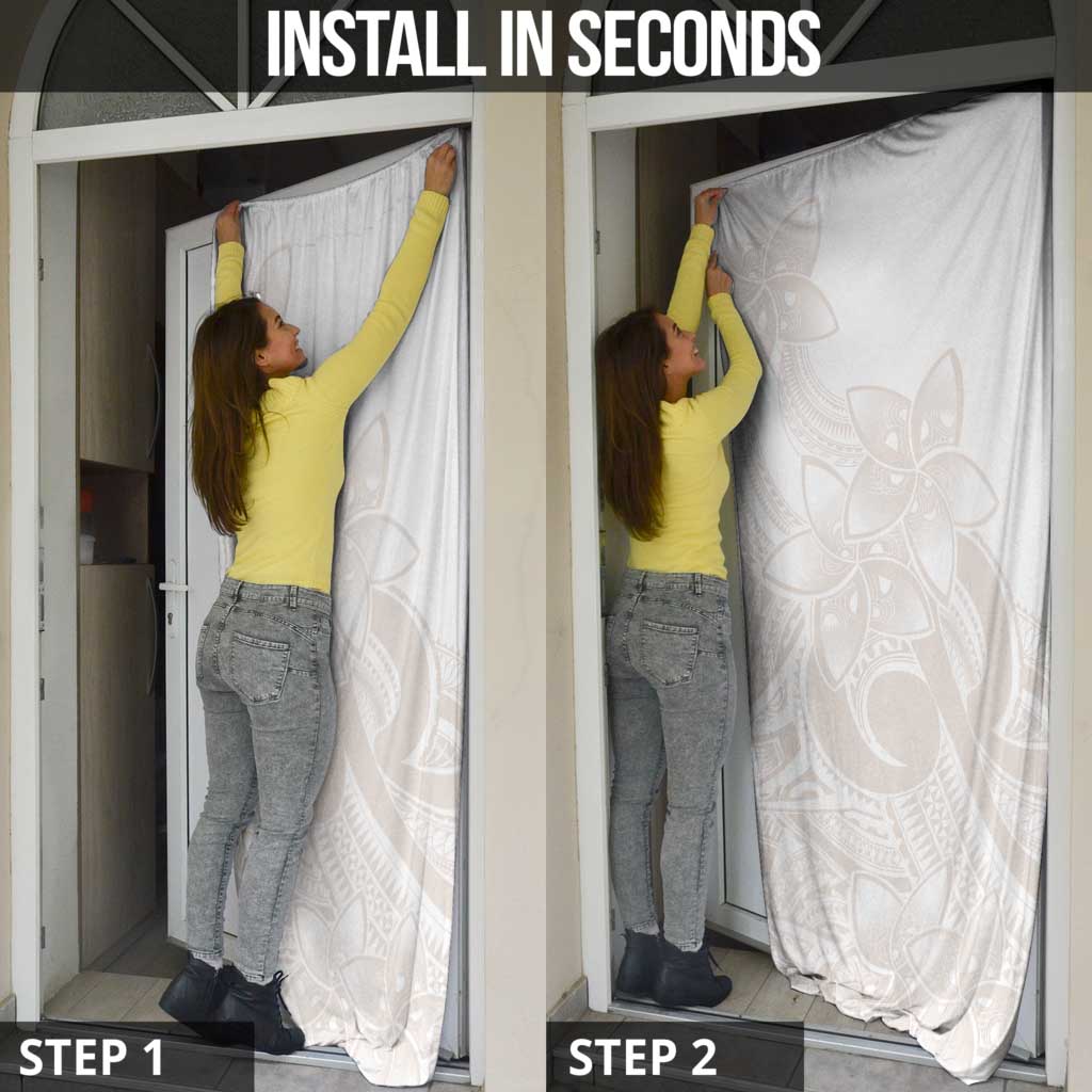 Polynesian Tribal Plumeria Lotu Tamaiti Door Cover Pastel Nude - Polynesian Pride