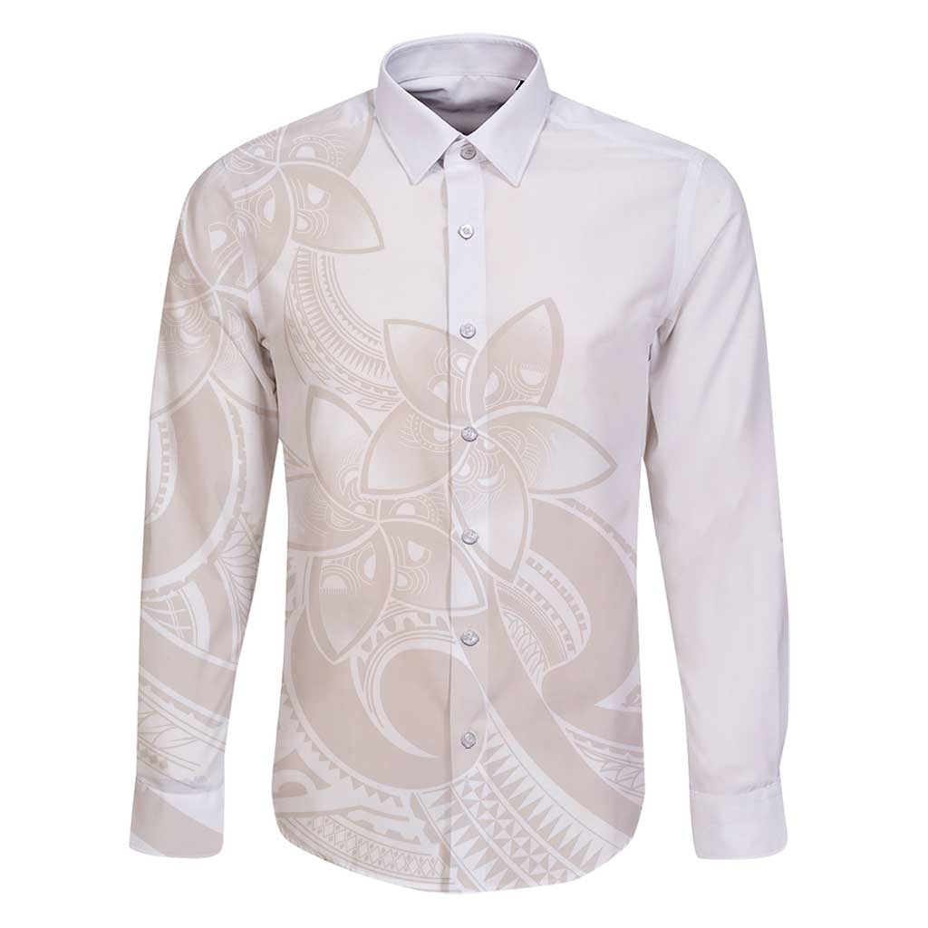 Polynesian Tribal Plumeria Lotu Tamaiti Family Matching Puletasi and Hawaiian Shirt Pastel Nude - Polynesian Pride
