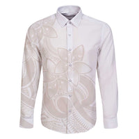Polynesian Tribal Plumeria Lotu Tamaiti Family Matching Puletasi and Hawaiian Shirt Pastel Nude - Polynesian Pride