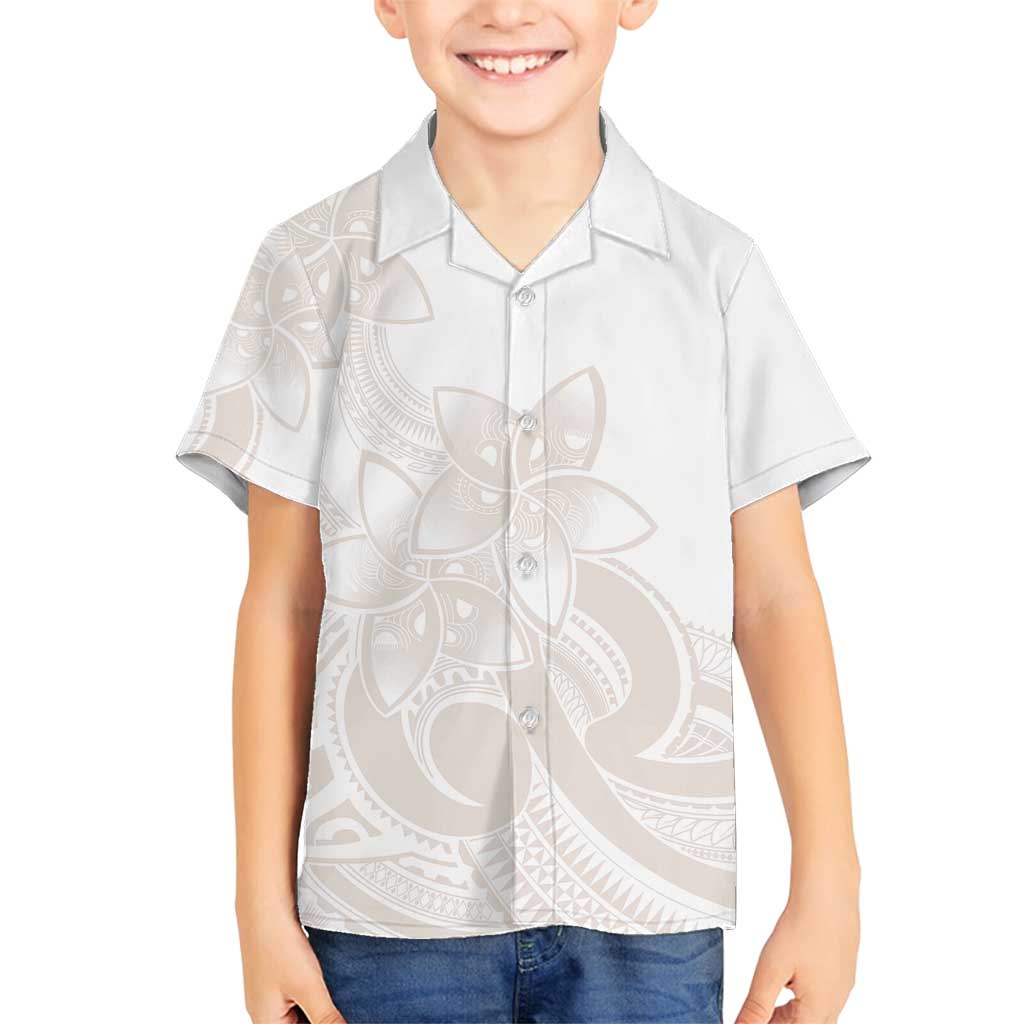 Polynesian Tribal Plumeria Lotu Tamaiti Family Matching Puletasi and Hawaiian Shirt Pastel Nude - Polynesian Pride