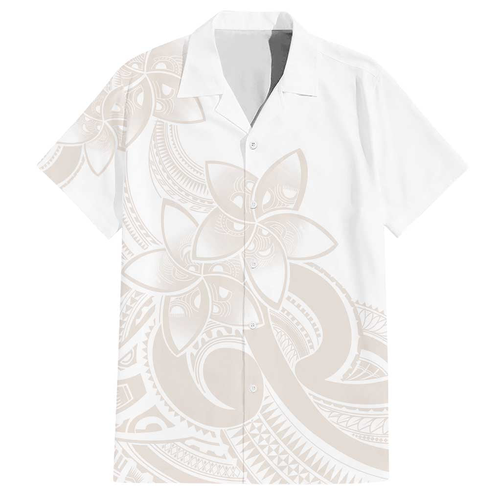 Polynesian Tribal Plumeria Lotu Tamaiti Hawaiian Shirt Pastel Nude - Polynesian Pride