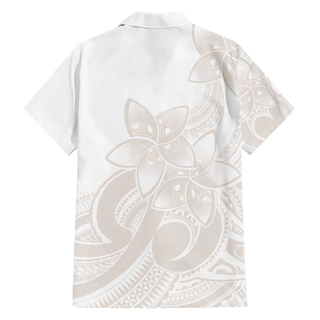 Polynesian Tribal Plumeria Lotu Tamaiti Hawaiian Shirt Pastel Nude - Polynesian Pride