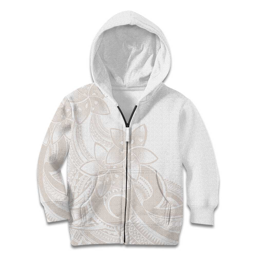 Polynesian Tribal Plumeria Lotu Tamaiti Kid Hoodie Pastel Nude - Polynesian Pride