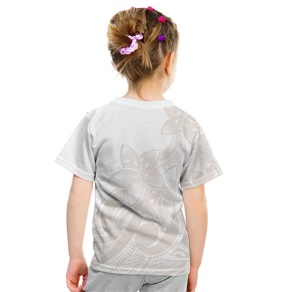 Polynesian Tribal Plumeria Lotu Tamaiti Kid T Shirt Pastel Nude - Polynesian Pride