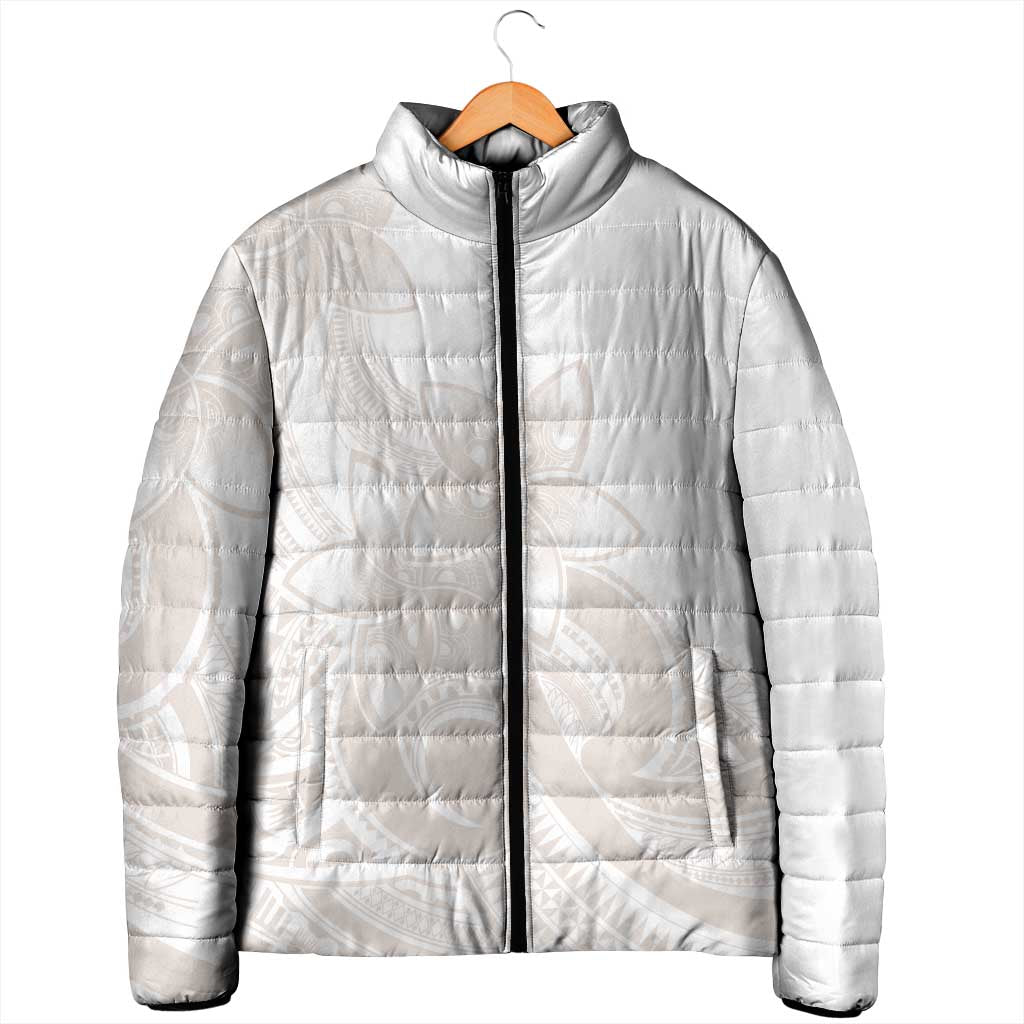 Polynesian Tribal Plumeria Lotu Tamaiti Padded Jacket Pastel Nude LT9 - Polynesian Pride