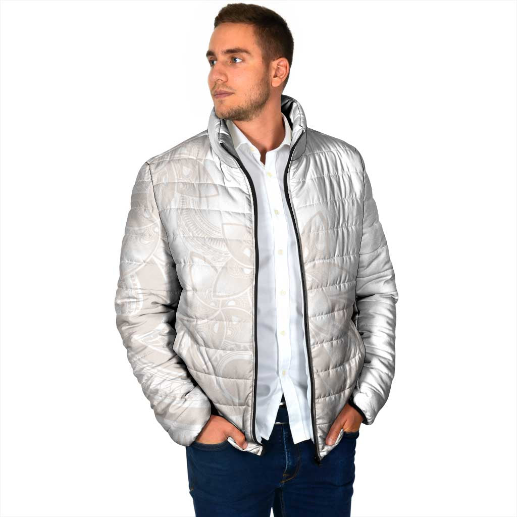 Polynesian Tribal Plumeria Lotu Tamaiti Padded Jacket Pastel Nude LT9 - Polynesian Pride