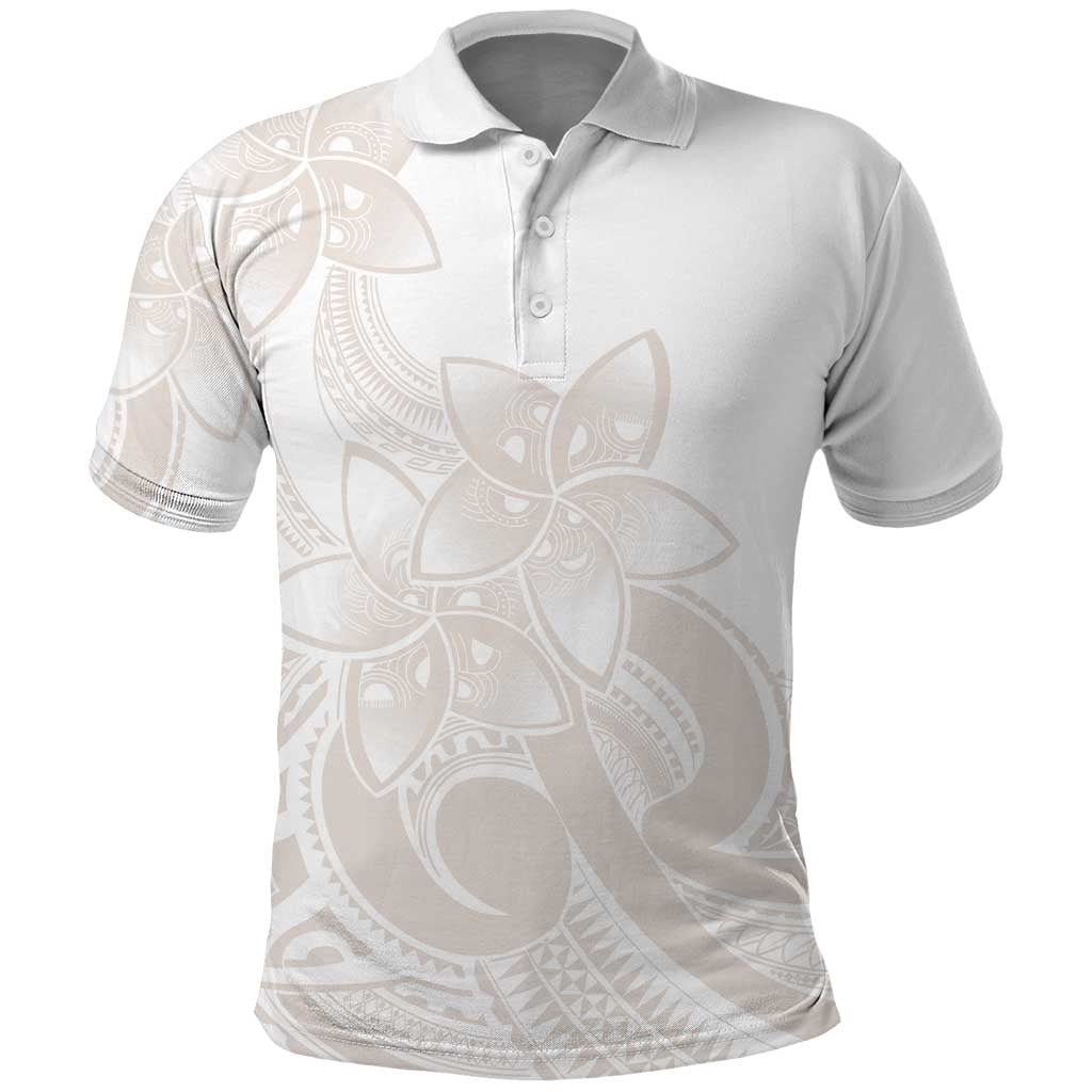 Polynesian Tribal Plumeria Lotu Tamaiti Polo Shirt Pastel Nude - Polynesian Pride