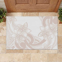 Polynesian Tribal Plumeria Lotu Tamaiti Rubber Doormat Pastel Nude LT9 Nude - Polynesian Pride