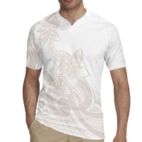 Polynesian Tribal Plumeria Lotu Tamaiti Rugby Jersey Pastel Nude LT9 - Polynesian Pride