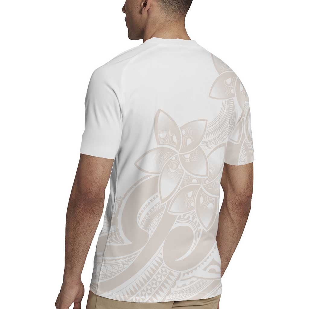 Polynesian Tribal Plumeria Lotu Tamaiti Rugby Jersey Pastel Nude LT9 - Polynesian Pride