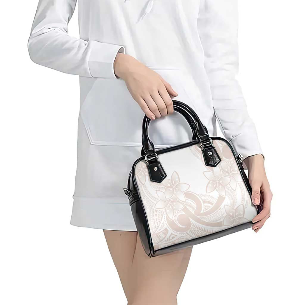 Polynesian Tribal Plumeria Lotu Tamaiti Shoulder Handbag Pastel Nude - Polynesian Pride