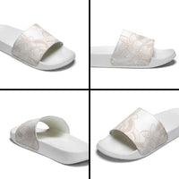 Polynesian Tribal Plumeria Lotu Tamaiti Slide Sandals Pastel Nude - Polynesian Pride