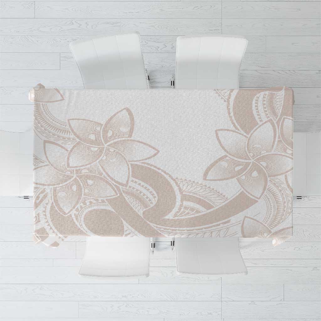 Polynesian Tribal Plumeria Lotu Tamaiti Tablecloth Pastel Nude LT9 Nude - Polynesian Pride