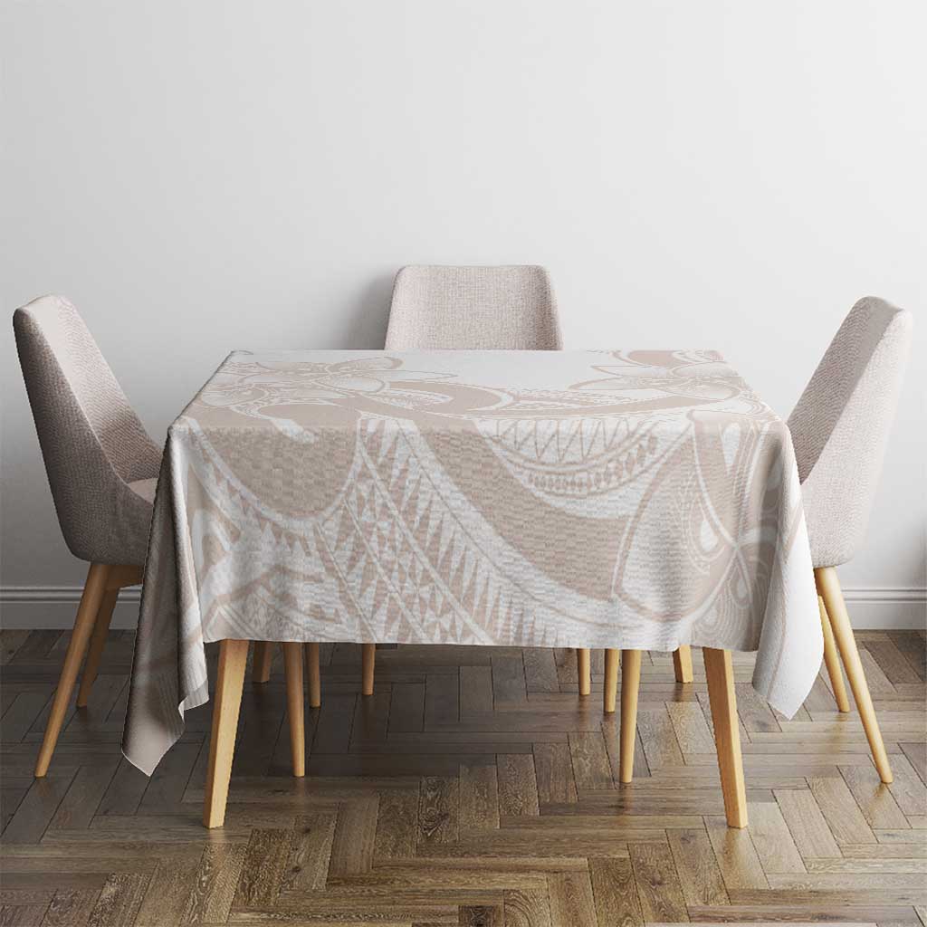 Polynesian Tribal Plumeria Lotu Tamaiti Tablecloth Pastel Nude LT9 - Polynesian Pride