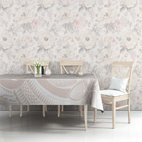 Polynesian Tribal Plumeria Lotu Tamaiti Tablecloth Pastel Nude LT9 - Polynesian Pride