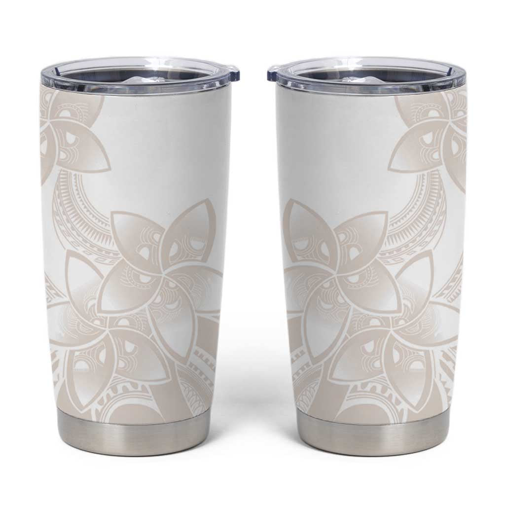 Polynesian Tribal Plumeria Lotu Tamaiti Tumbler Cup Pastel Nude - Polynesian Pride