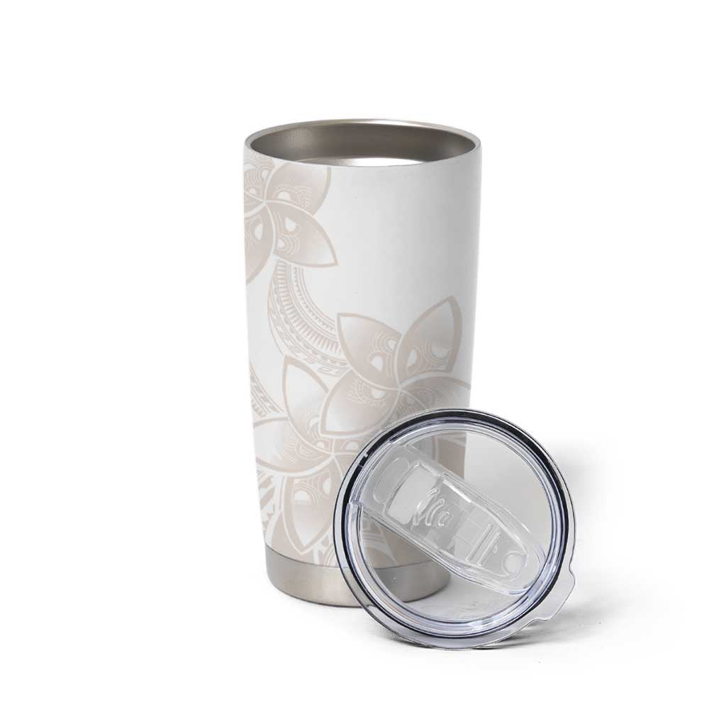 Polynesian Tribal Plumeria Lotu Tamaiti Tumbler Cup Pastel Nude - Polynesian Pride