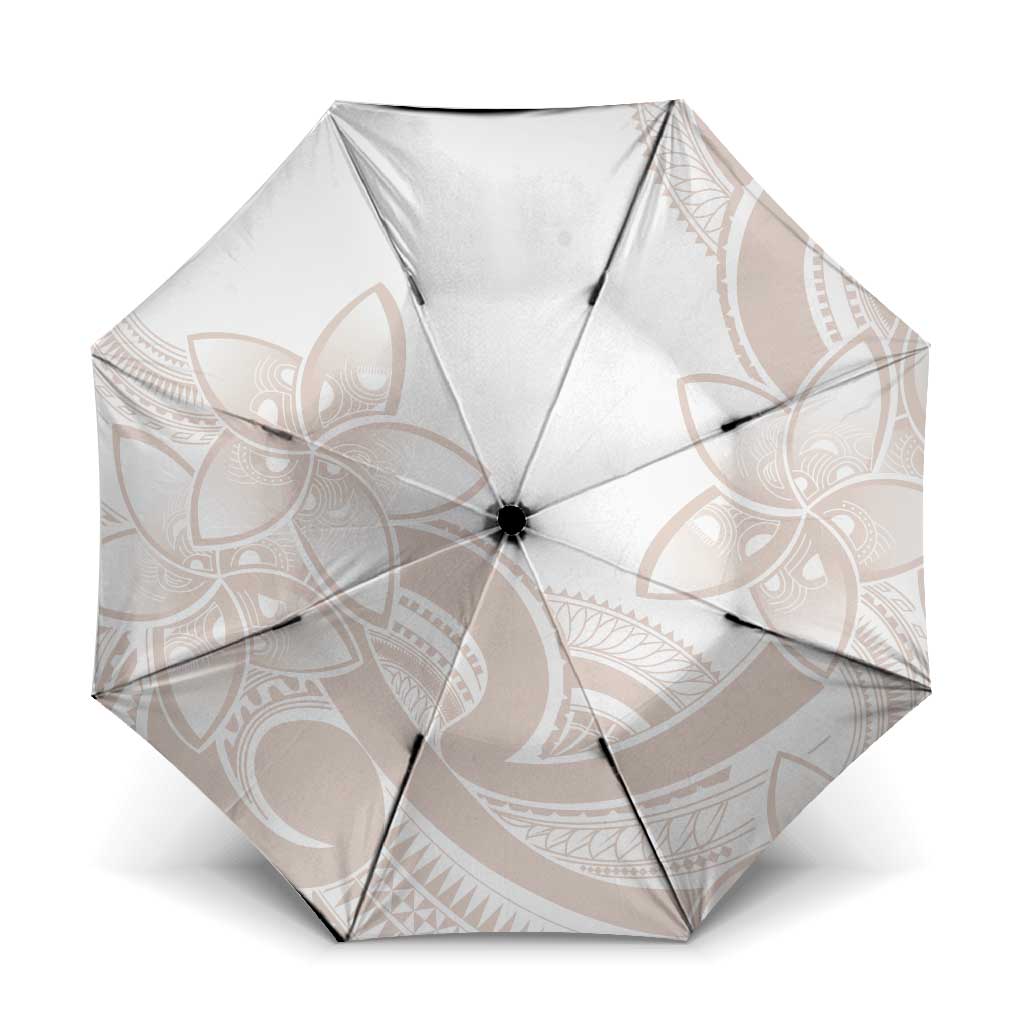Polynesian Tribal Plumeria Lotu Tamaiti Umbrella Pastel Nude - Polynesian Pride