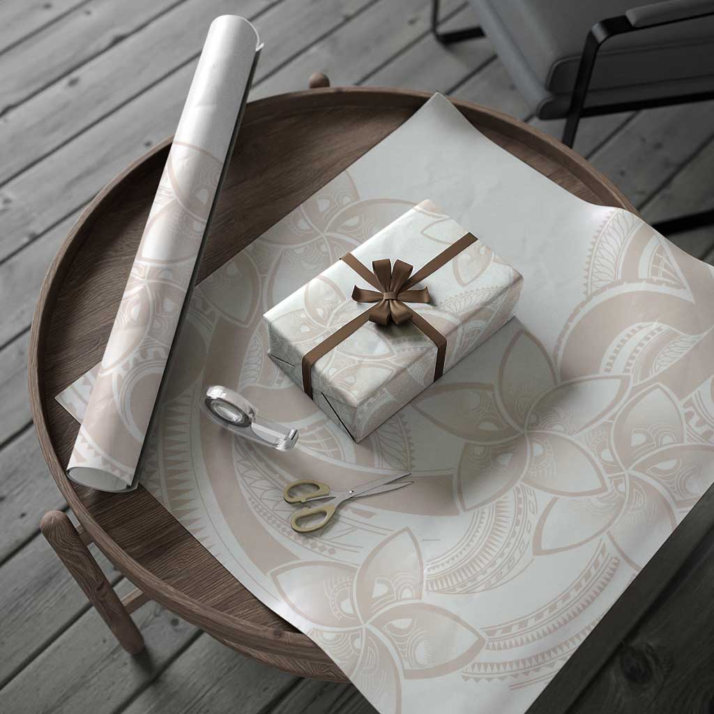 Polynesian Tribal Plumeria Lotu Tamaiti Wrapping Paper Pastel Nude LT9 - Polynesian Pride