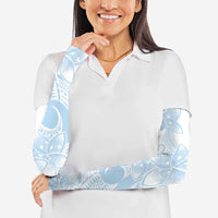 Polynesian Tribal Plumeria Lotu Tamaiti Arm Sleeves Pastel Sky Blue LT9 - Polynesian Pride