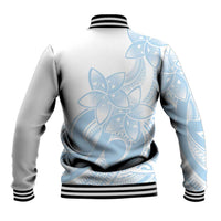 Polynesian Tribal Plumeria Lotu Tamaiti Baseball Jacket Pastel Sky Blue LT9 - Polynesian Pride