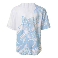 Polynesian Tribal Plumeria Lotu Tamaiti Baseball Jersey Pastel Sky Blue - Polynesian Pride