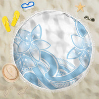 Polynesian Tribal Plumeria Lotu Tamaiti Beach Blanket Pastel Sky Blue LT9 One Size 150cm Blue - Polynesian Pride