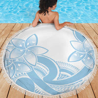 Polynesian Tribal Plumeria Lotu Tamaiti Beach Blanket Pastel Sky Blue LT9 - Polynesian Pride